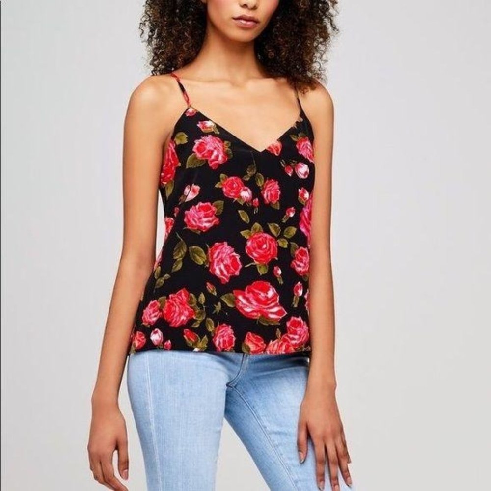 L'AGENCE JANE CAMISOLE TANK TOP - BLACK ROSEWOOD